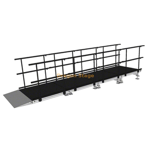 Rampa de acceso al escenario de eventos de aluminio recta de 5,49x1,22 m para bodas y eventos corporativos