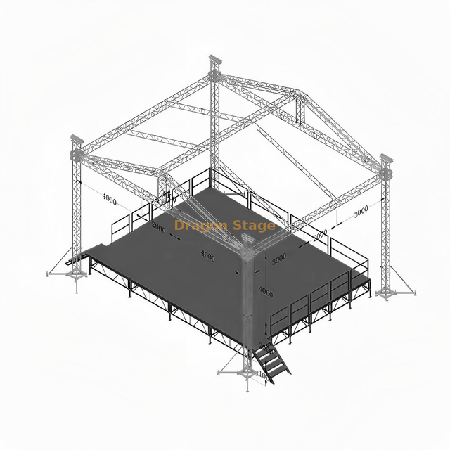 Sistema de armadura de techo triangular de aluminio profesional de 10x8x7m