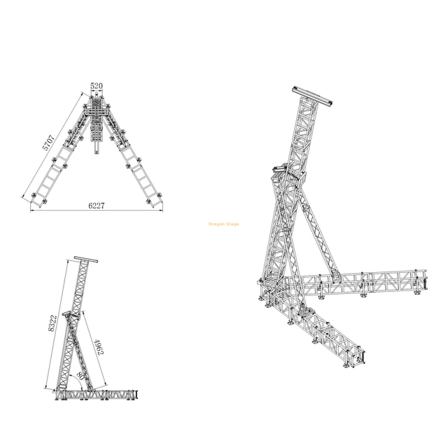 Aluminio PA Tower / Línea Array Speaker Truss 8m