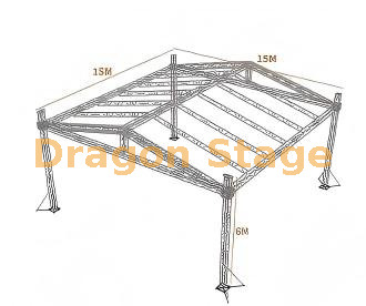 Sistema de techo tipo braguero de aluminio para exteriores de 15x15x6m - Toldo de concierto resistente