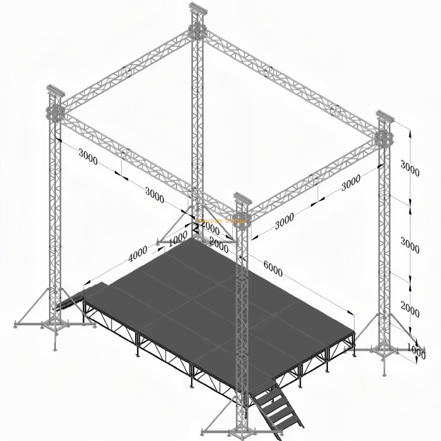 Sistema profesional de armazón de aluminio para bodas y eventos con estabilizadores de 8x6x9m