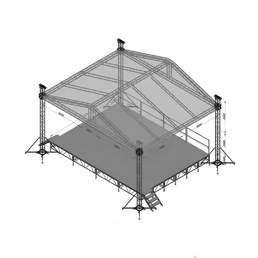 Escenario de techo de concierto para eventos al aire libre de aluminio 10x8x6m
