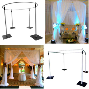 Postes portátiles de aluminio para bodas y cortinas de gasa para eventos de bodas