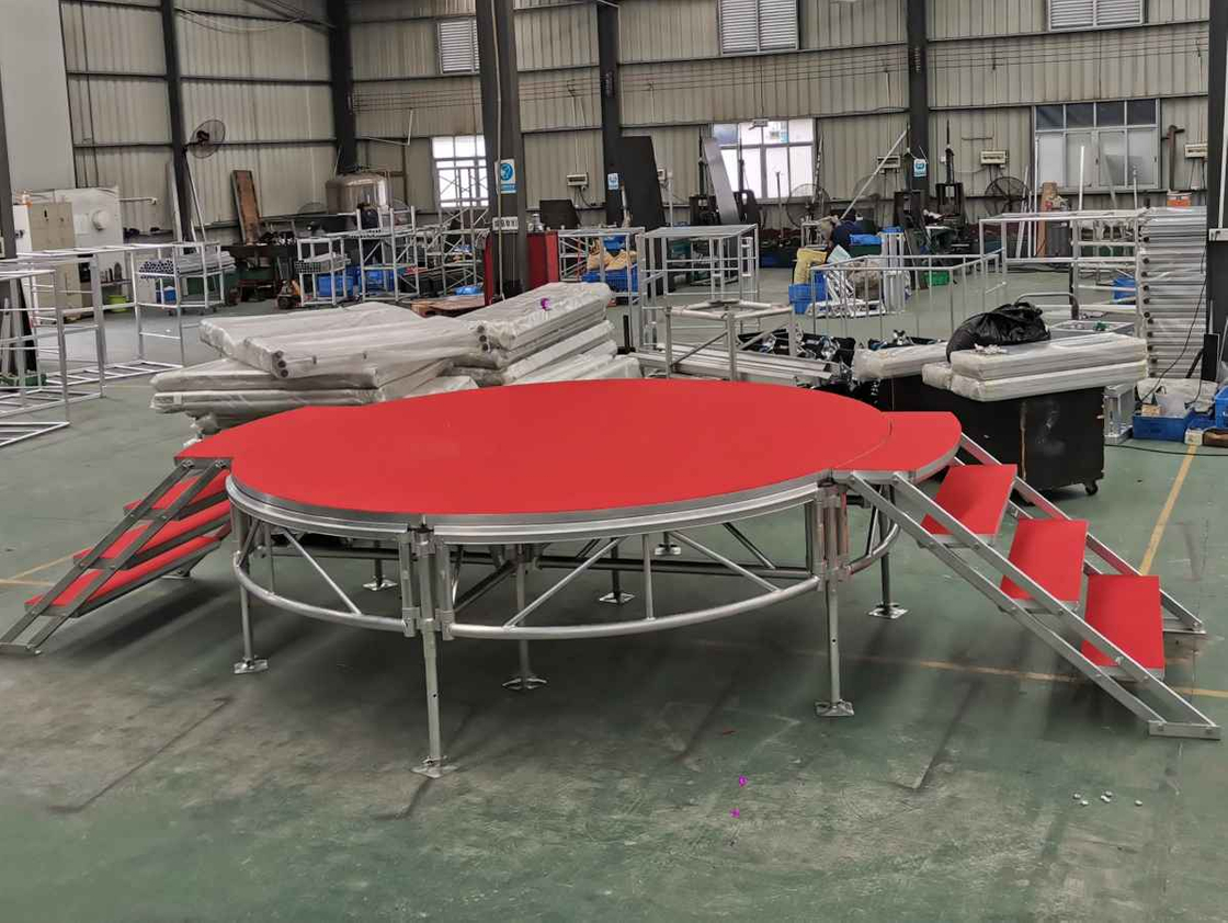 Altura de madera roja del diámetro de la etapa los 3m de la ronda de la arena: los 0.6-1m con 2 escaleras