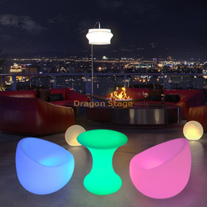 Light Up Outdoor Garden Modern Night Club Event Party Lounge Cafe Glow Plástico Led Bar Muebles Mesa Silla Sofá Taburete Set