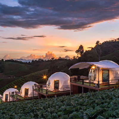 Clear Pvc Garden Hotel Igloo Glamping House Tienda de cúpula geodésica en venta