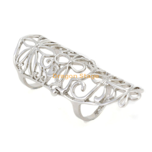 Nuevo anillo de bodas con dedo dorado largo para mujer con imagen de último diseño para mujer