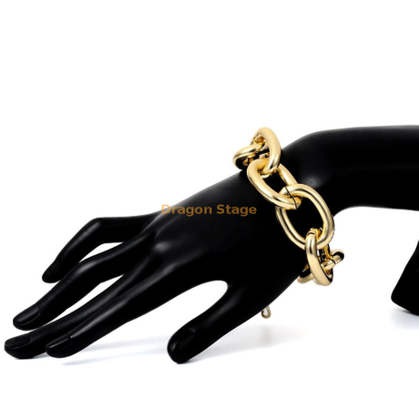 Joyería al por mayor Pulsera de cadena gruesa de oro grande de metal personalizado