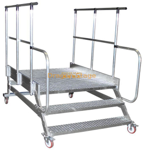 Ensamblaje modular Plataformas de acceso de aluminio Pasarelas Escalera Escalera de trabajo con plataforma escalonada de armadura de aluminio