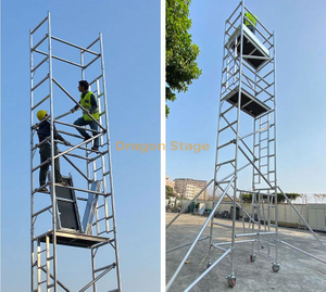 Torre de andamio individual de escalera móvil de aluminio de 0.75x2x8M 