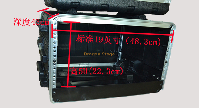 Caja de la carretilla del ABS 6UW con las ruedas Gabinete del equipo del amplificador de potencia de audio de 19 pulgadas 