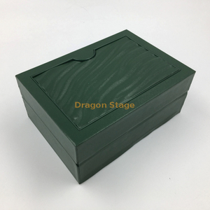 Caja de madera personalizada de fábrica Caja de reloj de cuero de embalaje personalizado verde oliva clásico personalizado