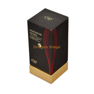 Caja de embalaje de papel cosmético de perfume único negro estilo sombrero personalizado fábrica de caja de madera personalizada