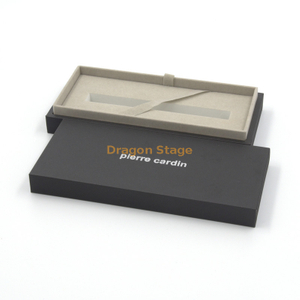 Tapa de papel de cartón mate negro de venta caliente y caja base con logotipo de estampado
