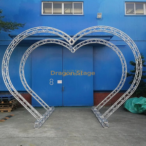 Braguero de aluminio con forma de corazón doble doble para decoración de eventos de boda