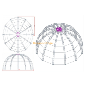 Sistema de estructura de armazón de techo de diseño de cúpula de aluminio para equipos de escenario de iluminación de conciertos