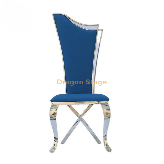 Silla sencilla para banquete de boda de Hotel, marco de acero inoxidable, bolsa suave, respaldo ligero, silla de comedor de lujo, Espalda alta