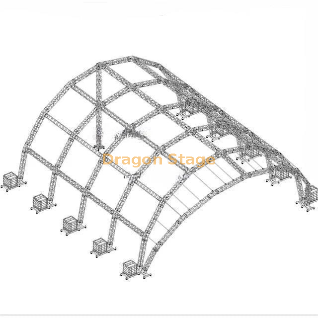 Armadura de techo de cúpula de escenario de iluminación de aluminio para conciertos 16x16m