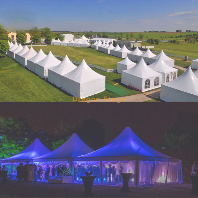 Carpa blanca de alto pico para eventos al aire libre, 10x10ft, 20x20, para 100 plazas 