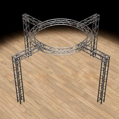 Sistema de stand/exposición para feria comercial de 20'x20' con armazón de 290 mm - Armazón de caja circular modular F34
