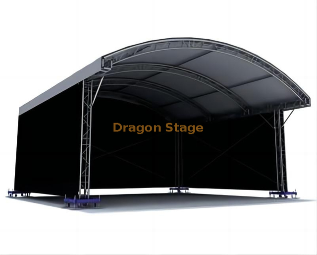 Escenario de armadura de concierto con techo arqueado curvo 10x6x6m