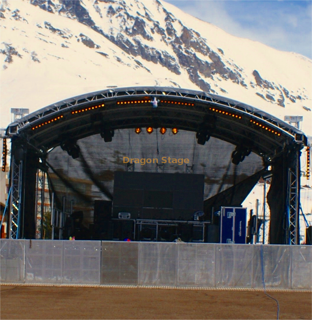 Armadura de techo curvada para escenario de eventos de aluminio 7x7x7m