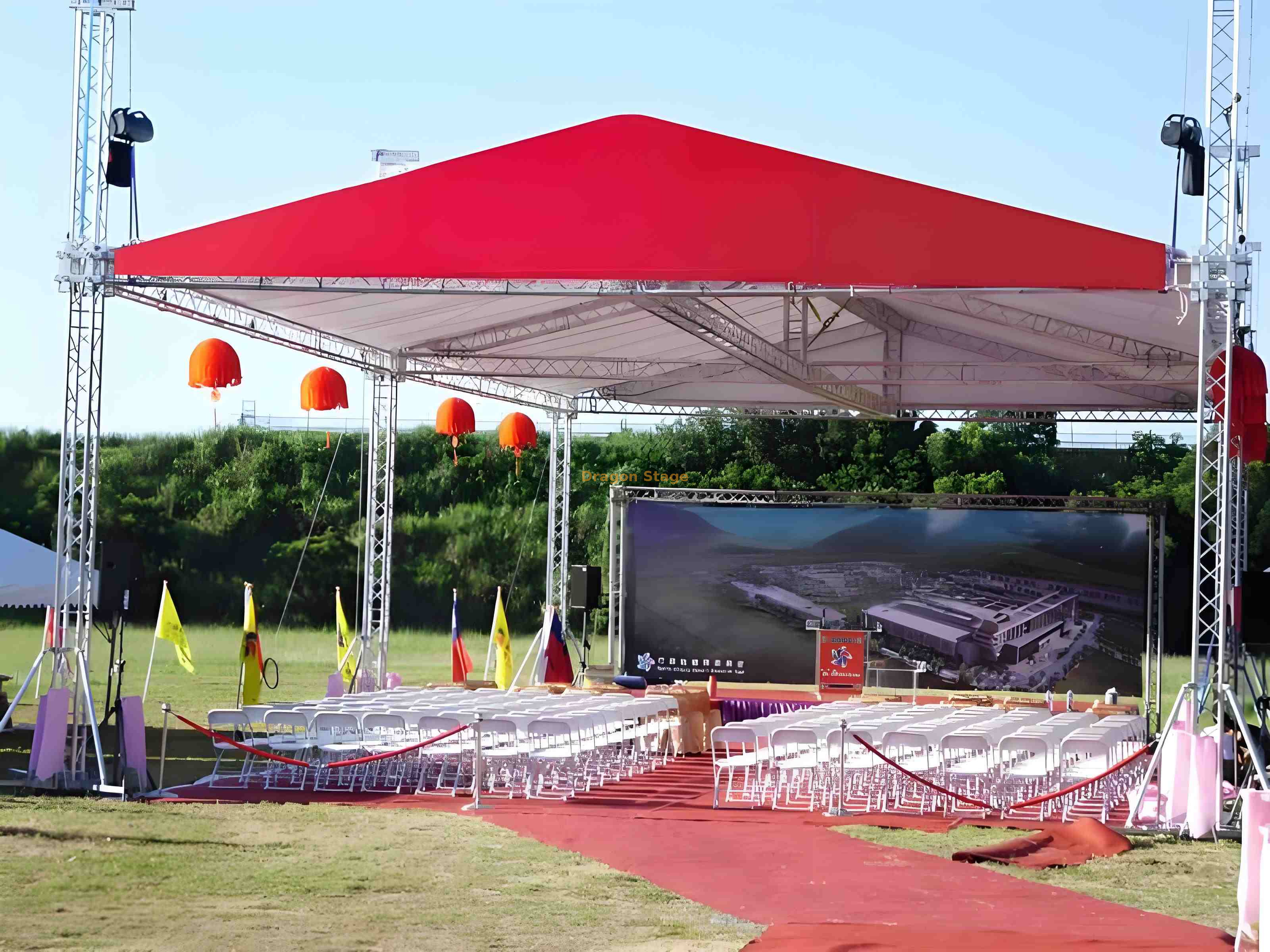 Sistema de armadura de carpa de dosel al aire libre para el evento de boda de fiesta 18x12x7m