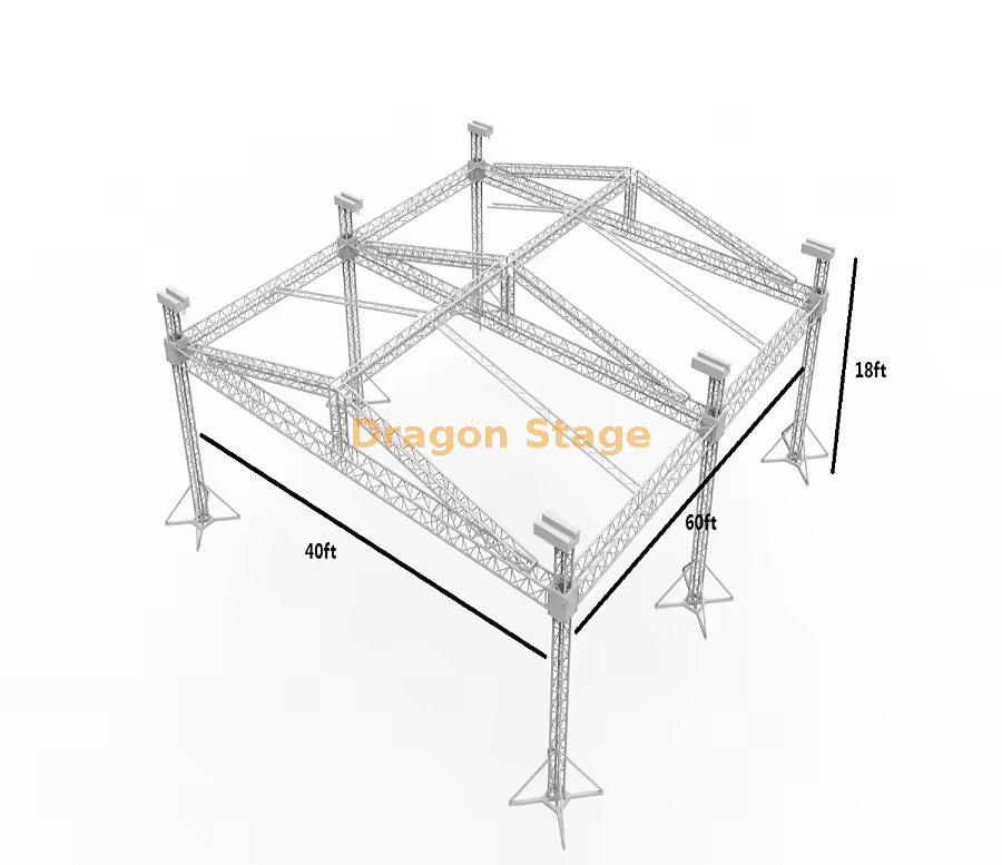 Evento de aluminio al aire libre Iluminación de escenario de armadura 60x40x18ft