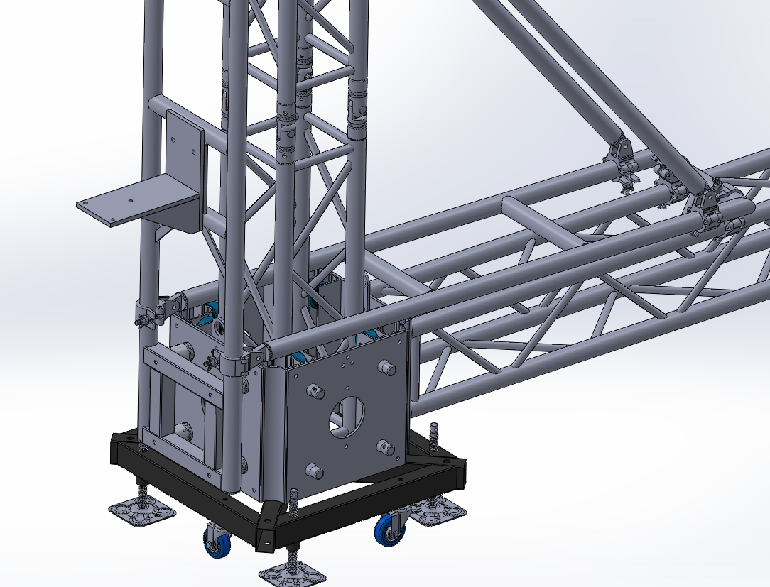 290 mm Pilar de truss Erector para bloque de manga de placa de aluminio