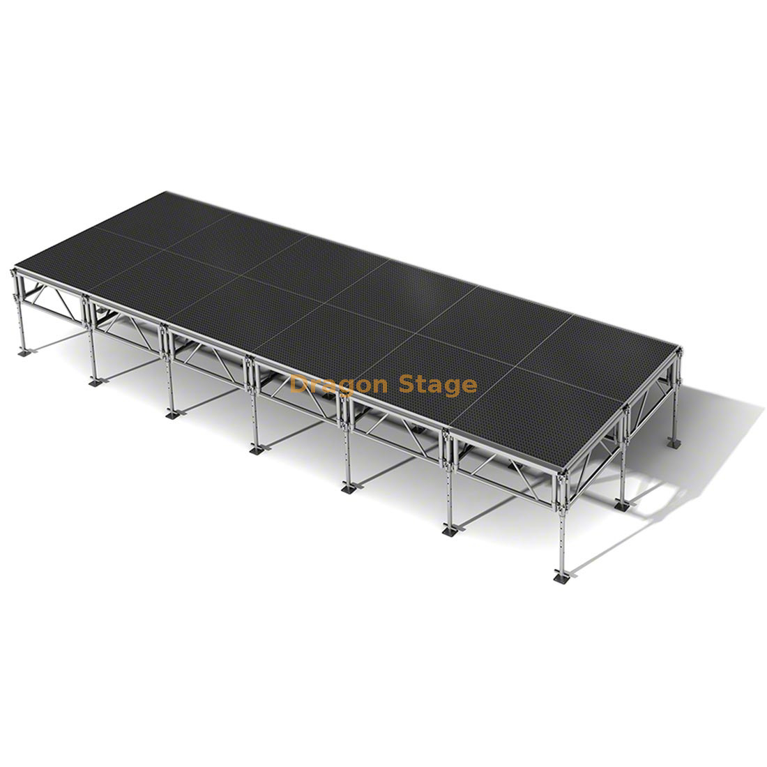 Escenario plegable de concierto móvil de aluminio de 7,32x2,44 m con 2 escaleras