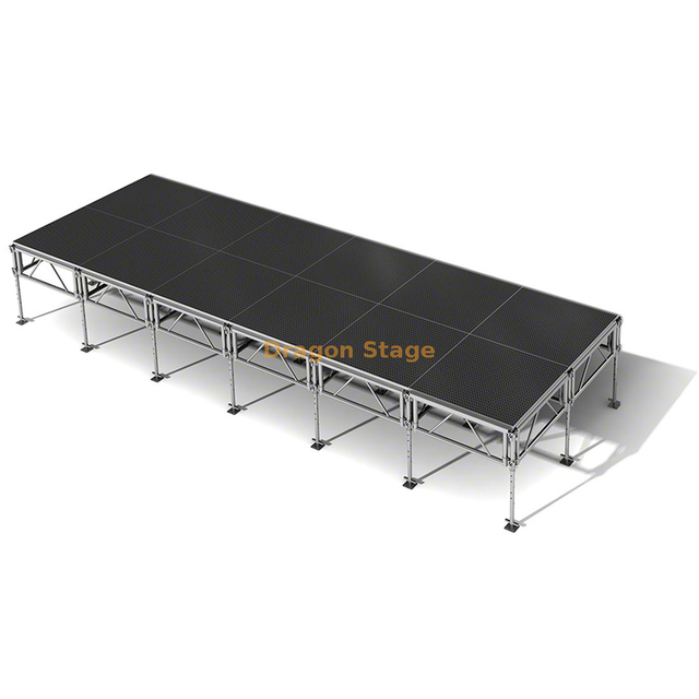 Escenario plegable de concierto móvil de aluminio de 7,32x2,44 m con 2 escaleras