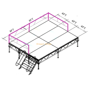 Plataforma de concierto portátil de aluminio al aire libre de 4x8ft 16x12ft (4.88x3.66 m) 