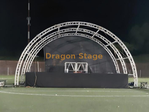 Sistema de armazón de escenario con techo curvo de aluminio de 12 m x 6 m - Marquesina profesional para eventos de 3 arcos