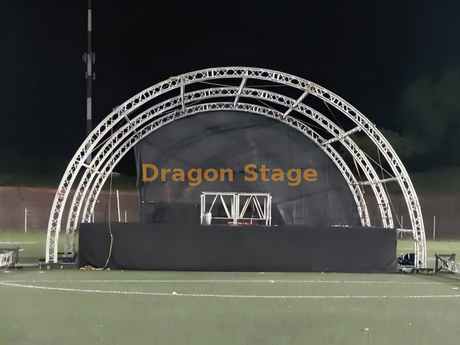 Sistema de armazón de escenario con techo curvo de aluminio de 12 m x 6 m - Marquesina profesional para eventos de 3 arcos