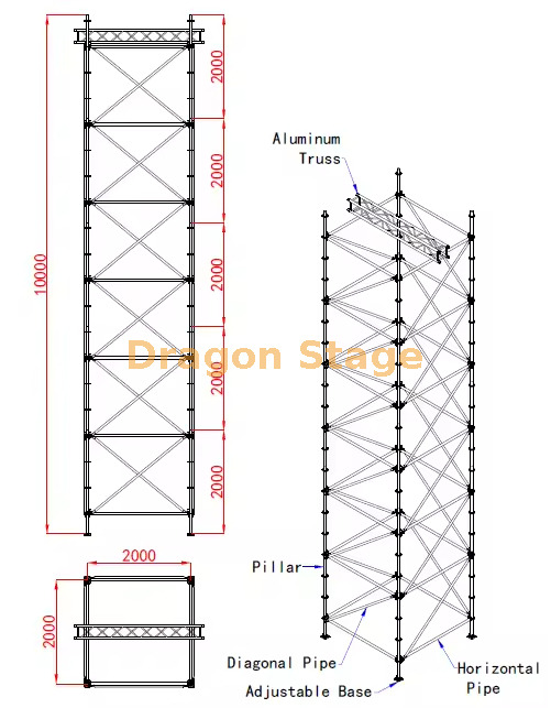 Estructura de acero Diseño de armadura para altavoz 10m