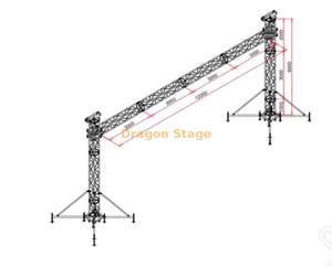 Sistema de armazón de iluminación de pórtico de aluminio portátil de 12x6 m (estructura de iluminación de escenario con soporte en el suelo)