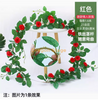 Corteza simulada, plantas verdes, flores, vides, hojas, tuberías de agua, bolsas decorativas, pilares, rojo brillante, rosas amantes (1 pieza)