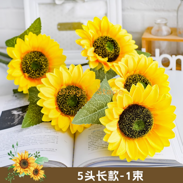 Simulación de girasol pequeño adorno de flor de girasol adorno de flor falso