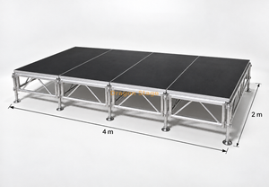 Plataforma de escenario portátil con armazón modular de concierto 4x2m con 2 escaleras