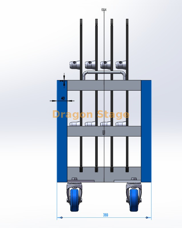 Carro de transporte de placa de base de armaz&oacute;n para bases de 4 &times; 600 mm (2) 