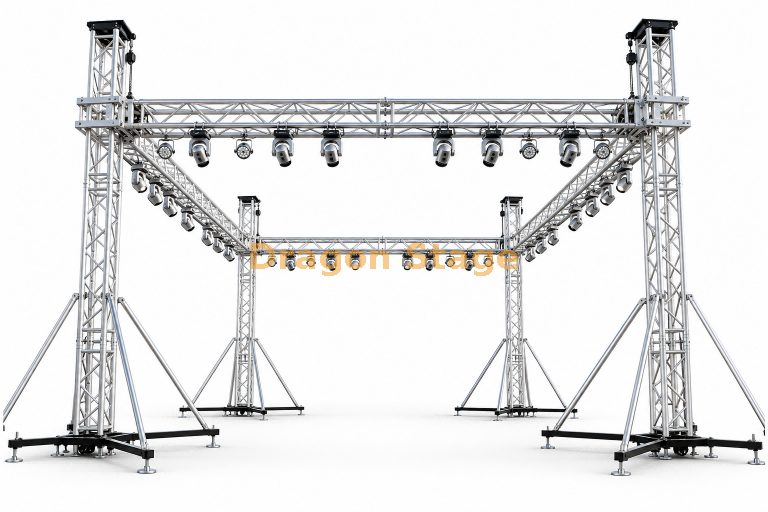 Sistema de armadura de iluminación de soporte terrestre de aluminio de 8x6x3m para eventos