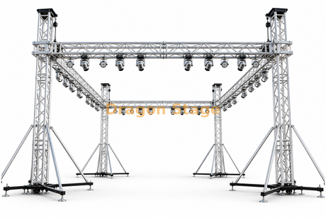 Sistema de armadura de iluminación de soporte terrestre de aluminio de 8x6x3m para eventos