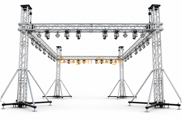 Sistema de armadura de iluminación de soporte terrestre de aluminio de 8x6x3m para eventos