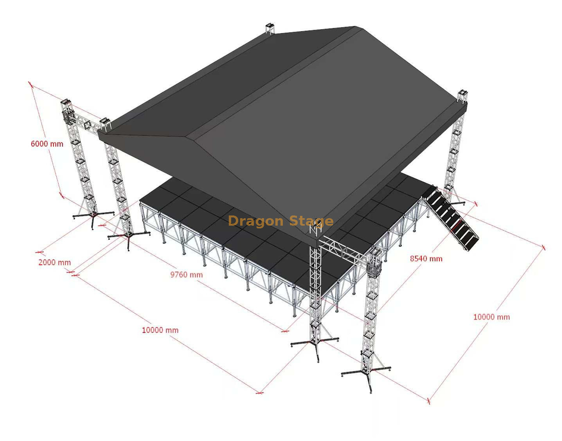 Techo de la etapa de concierto al aire libre 10x10x6m