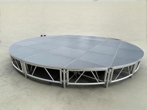 Aluminio portátil modular rojo arena de madera contrachapada redonda de 6 m de diámetro 