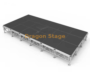 Escenario portátil móvil de aluminio para eventos de concierto con escaleras de 7,32x3,66m y 0,4-0,8m de altura
