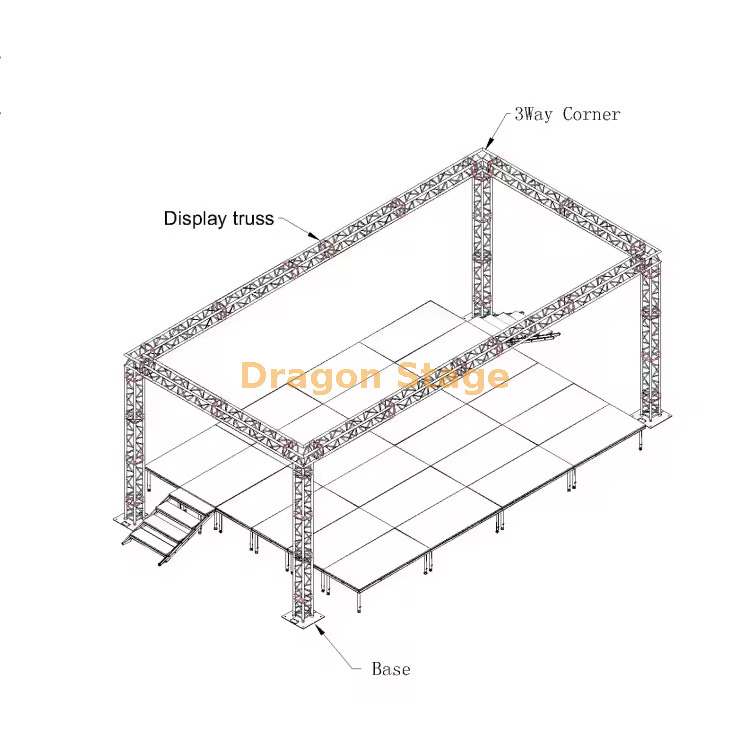 Braguero al aire libre los 5x7x4.5m de la etapa del acontecimiento de la altura ajustable de aluminio