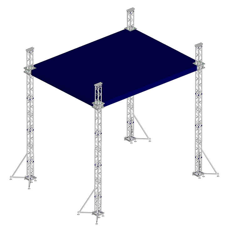 Diseño de armadura de techo plano con parasol superior
