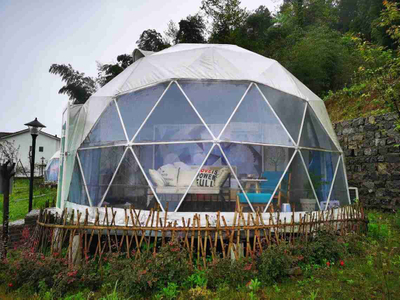 Tienda de lujo de la bóveda geodésica del iglú del jardín de la vida del patio del invernadero del PVC de la prenda impermeable del ABS