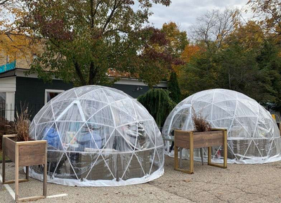 Carpa de cúpula de tente de hotel de fiesta de vidrio templado de 6 m de alta calidad con puerta de vidrio